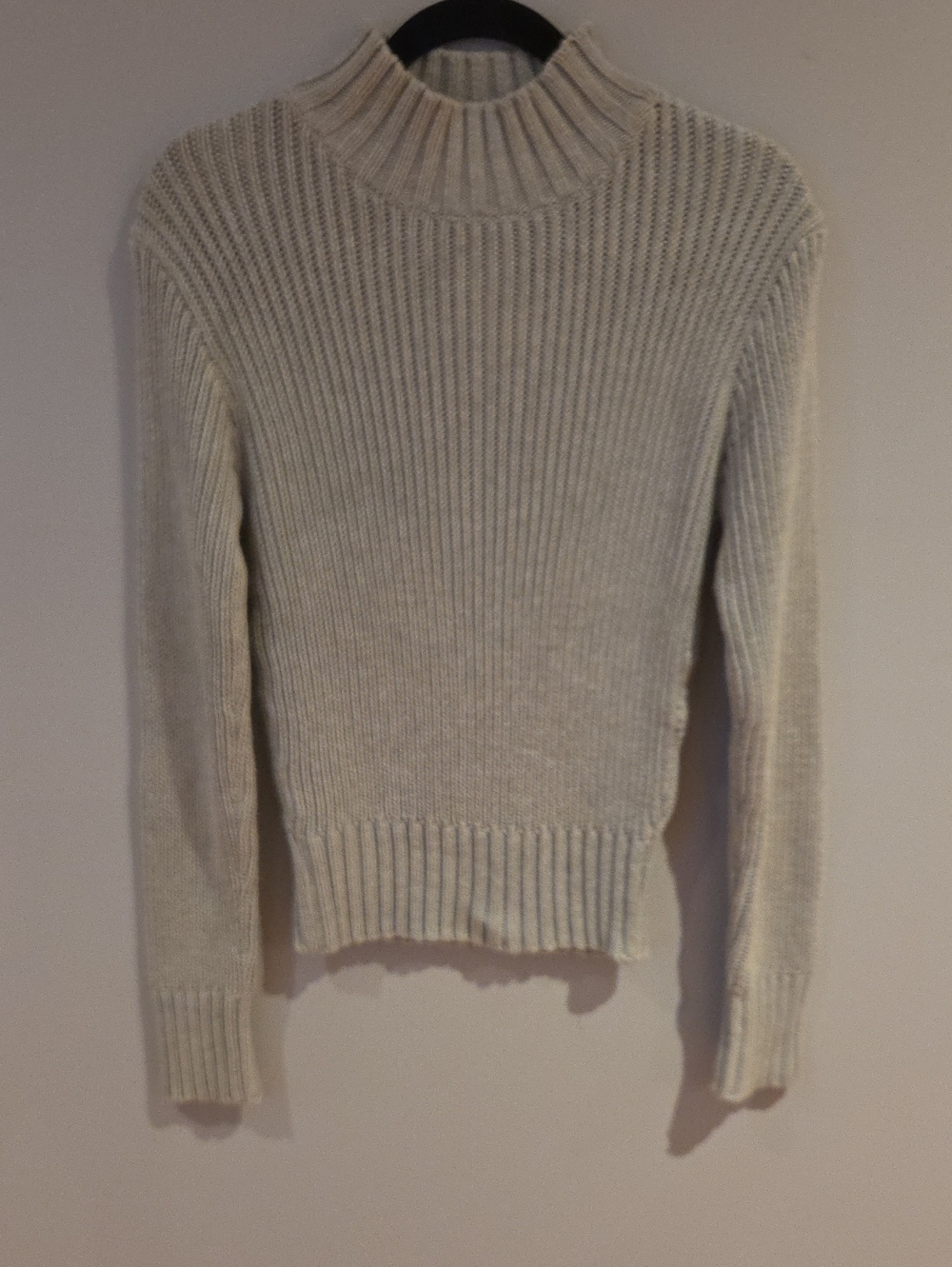 Club Monaco Cream Ribbed Mock Neck Sweater Size L